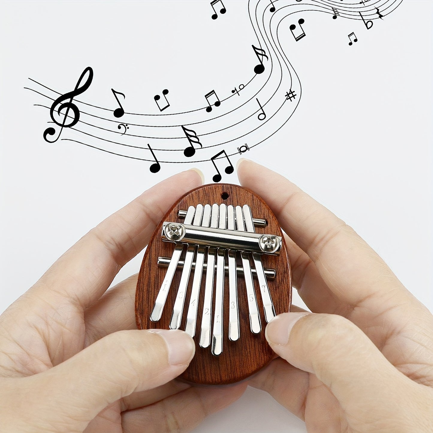 8-Tasten Mini Finger Kalimba Klavier mit Mahagoni Körper und Aufbewahrung tasche Set - Ideal für Anfänger, Musik-Enthusiasten und Darsteller-Perfekte Weihnachts-und Thanksgiving-Geschenke, Entspannungs spiel