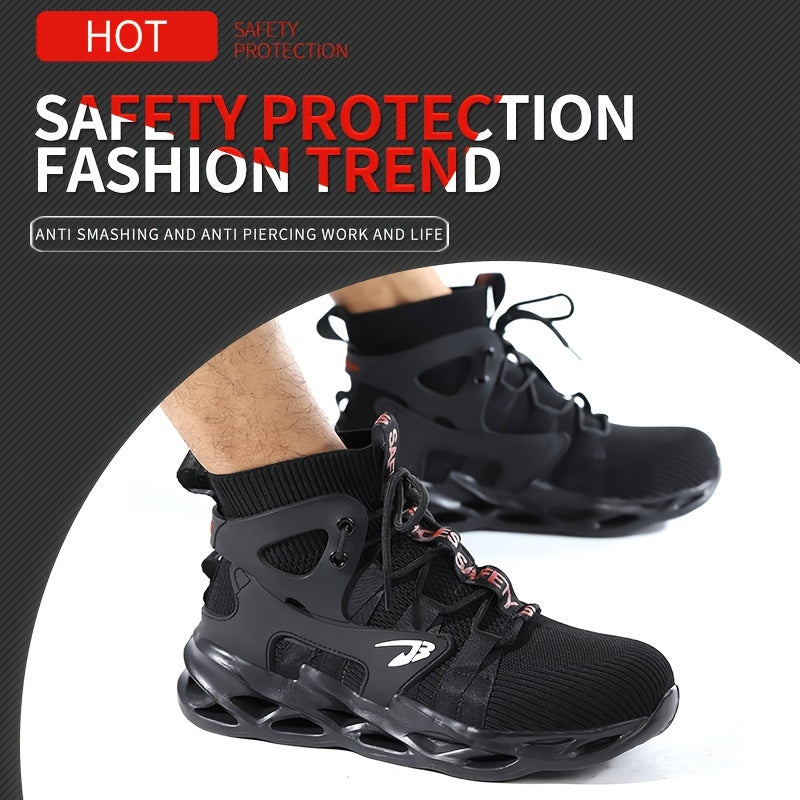 Plus la taille des hommes de haut de la lame Type de protection en acier Toe Chaussures, lacets confortable Sneakers, parfait pour la sécurité de la construction des activités d'entraînement