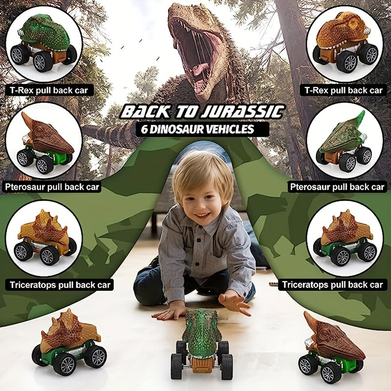 Dinosaur Toys 21pcs \ u002F Pack Dinosaur Truck com 6 carros de dinossauro retráteis e figuras de dinossauro, brinquedos para meninos e meninas, caminhão transportador de dinossauro presentes de Natal