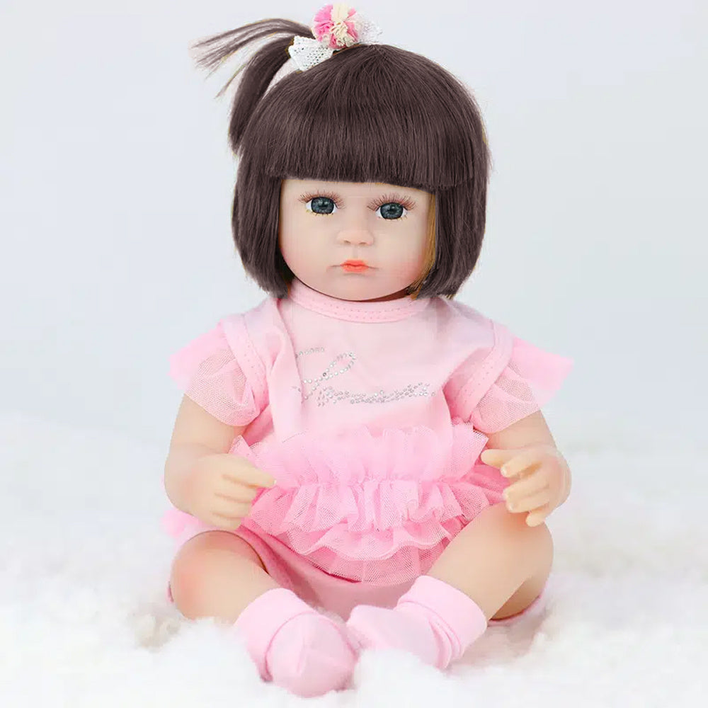 Rebirth Doll Simulation Baby Enamel Soft Glue Doll Children's Educational Toys Gift Standing Size 17in Seating Size 11.4 In , Halloween\u002FThanksgiving Day\u002FChristmas Gift