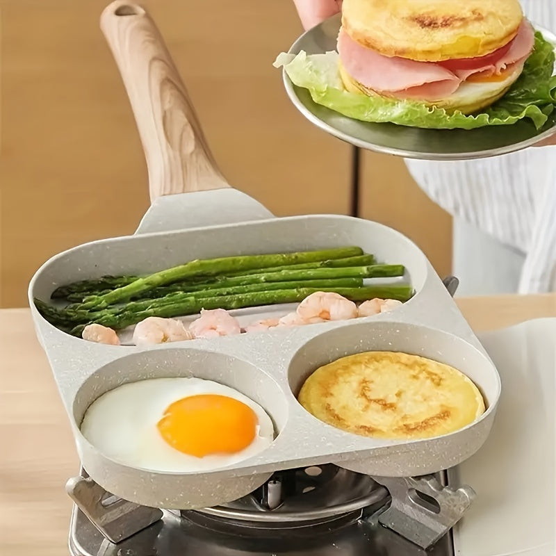 1 Pc Household Four-hole Frying Pan Kitchen Pan Non-stick Pan Breakfast Egg Hamburger Small Frying Pan Steak Pot