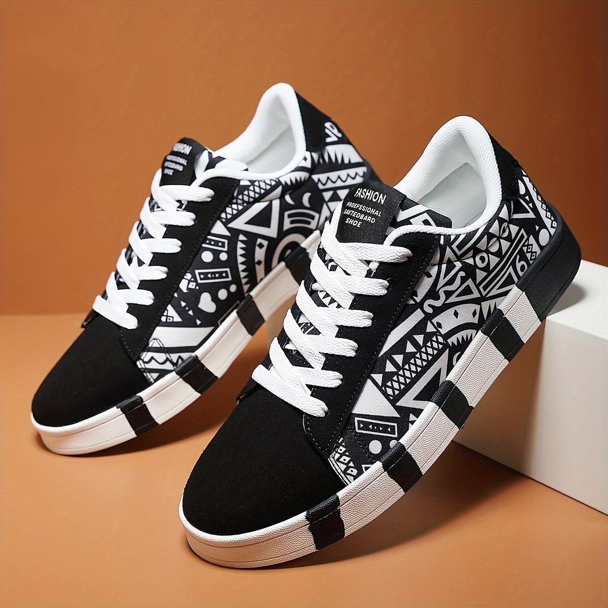 Men's Trendy Skate Shoes, Comfy Non Slip Casual Style Sneakers For Men's Outdoor Activities