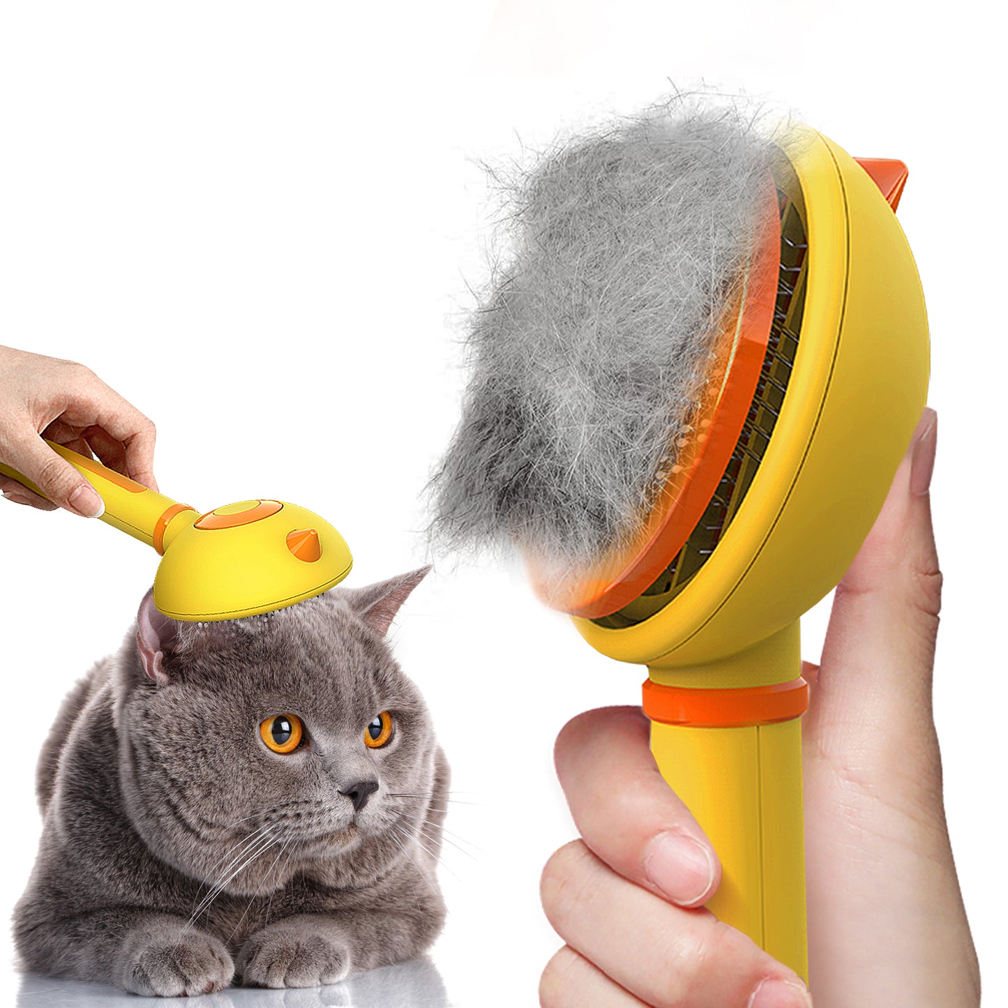 Peine de cepillo de pelo para mascotas con autolimpiezas para polluelos-¡perfecto para eliminar enredos y cabello suelto, además de masaje!