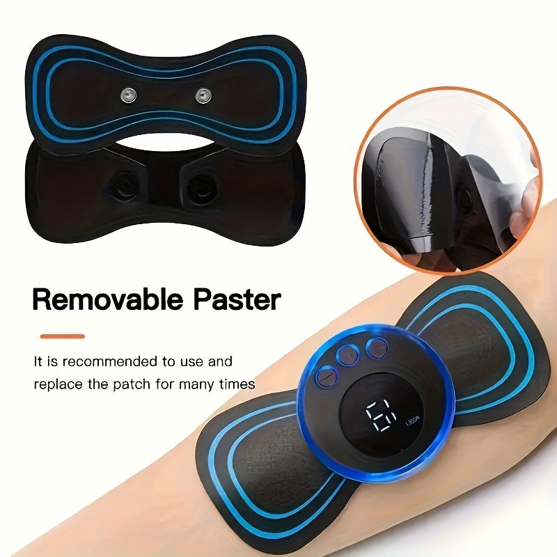 1pc Electric Mini Massage Sticker, Home Portable Meridian Intelligent Pulse Shoulder And Neck Massager, Massager Instruments