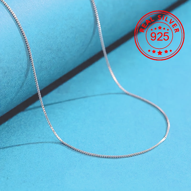 925 Sterling Silver Simple Clavicle Chain Necklace Hypoallergenic Minimalist Style Necklace For Women Girls Daily Wear