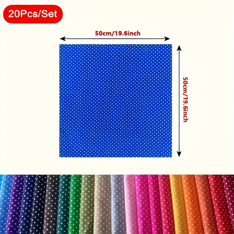 20 Stück 19,69 Zoll * 19,69 Zoll Nähmuster Viertel vor Stoffe für Quilt-Quadrate Scraps Baumwoll-Craft ing Dot-Muster geeignet für Kleidung und Handwerk