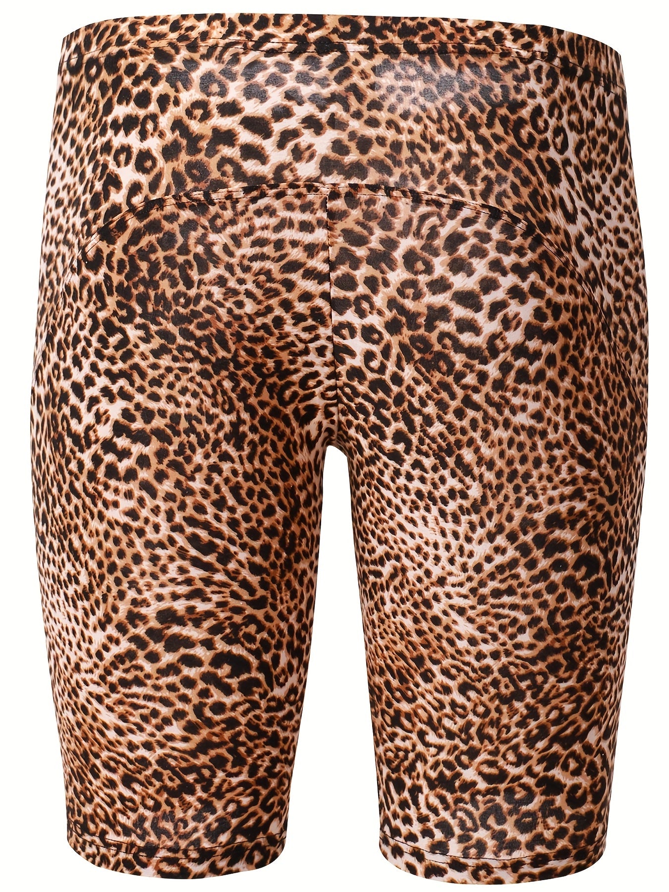 Men's Plus Size Loose Fit Fashion Leopard Print Breathable Comfortable Long Boxer Briefs Underwear Trunks