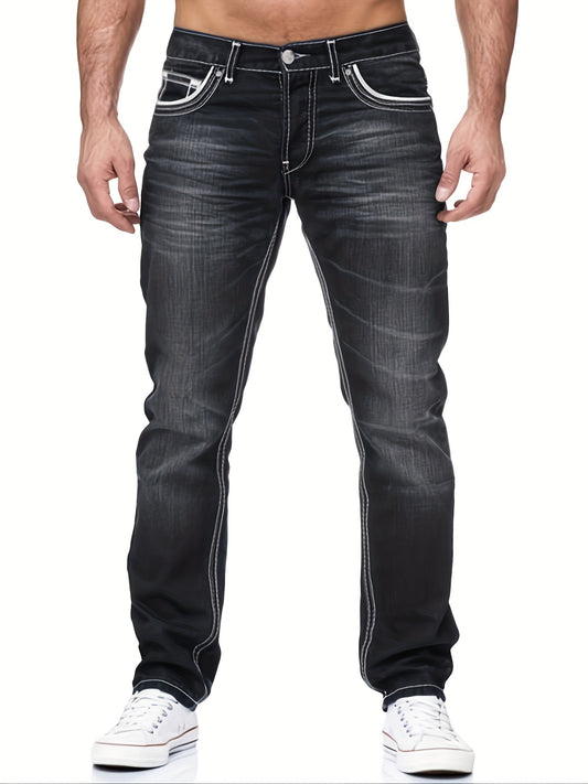 Men's Comfy Street Style Distressed Denim Pants With Pockets