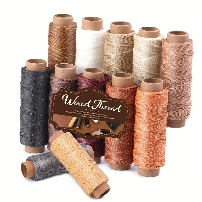 Leather Sewing With 12 Colors Of Wax Thread, Each Size 55, And Each Thread Thread Thread Is Suitable For Leather Craft DIY Book Binding, Shoe Repair, And Leather Sewing