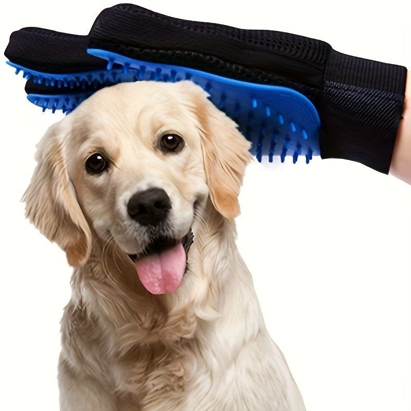 2pcs 2-in-1 Pet Grooming Glove Brush for Dogs and Cats - Fur and Hair Removal Mitt with Massage and Deshedding Benefits