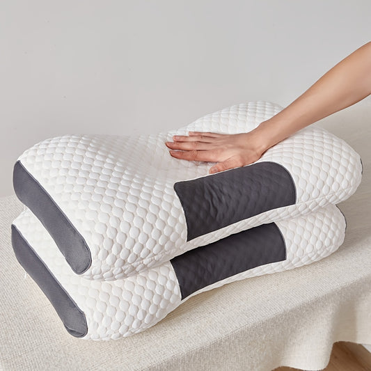 Travesseiro fino de malha de algodão de 1 unidade com proteção cervical para pescoço, núcleo de travesseiro de massagem para dormir, travesseiro de cama doméstico antibacteriano respirável e absorvente de umidade adequado para sala de estar, quarto, decor