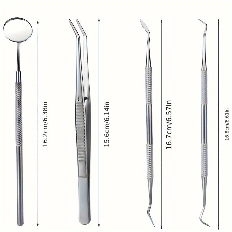 10pcs\u002Fset Dental Hygiene  Remover For Teeth, Dental Calculus Remover Teeth Cleaning Kit .Stainless Steel Tarter Scraper, Tooth Pick, And Mouth Mirror  For Daily Teeth Cleaning