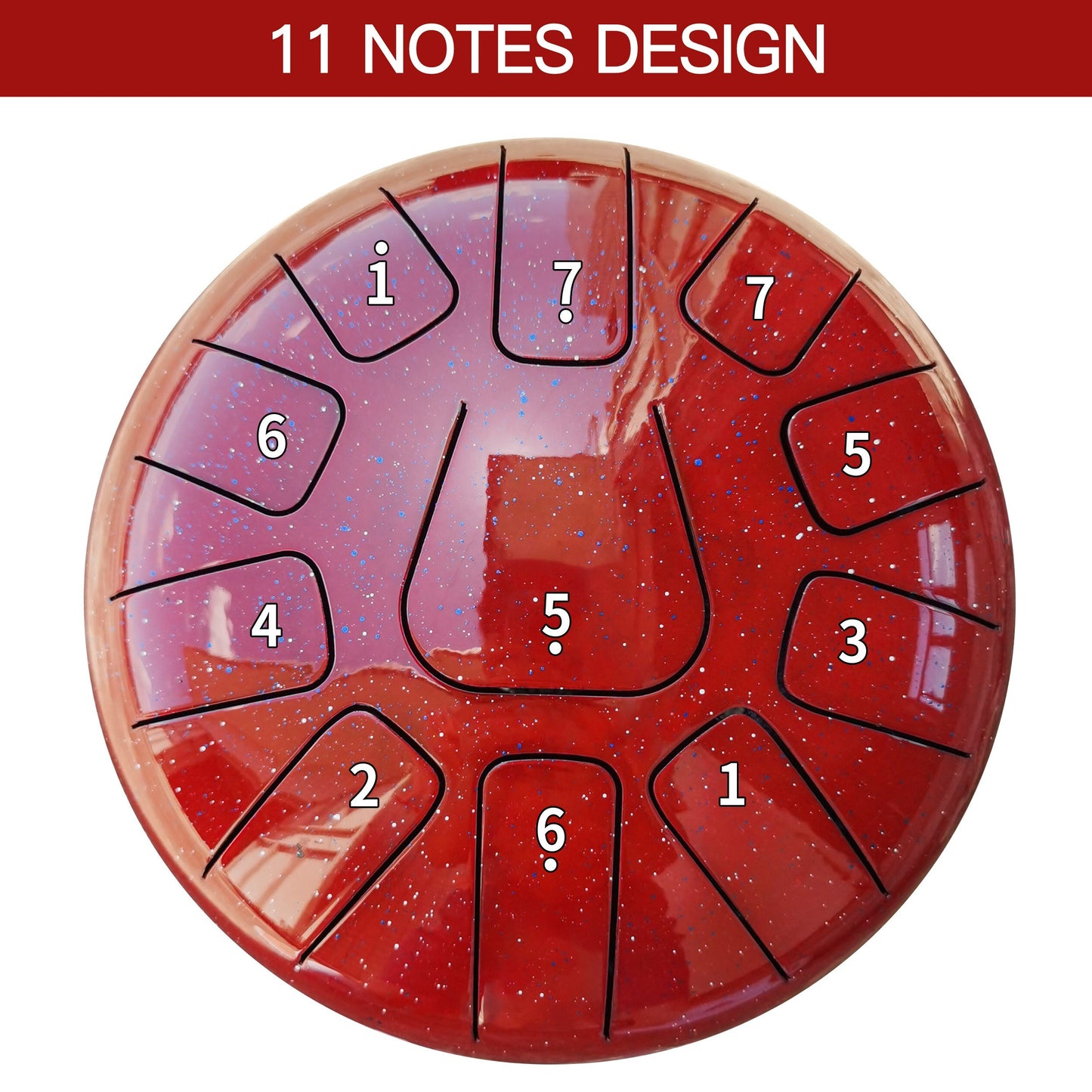 Ethereal Drum - 10 Inch, 11-tone Starry Red