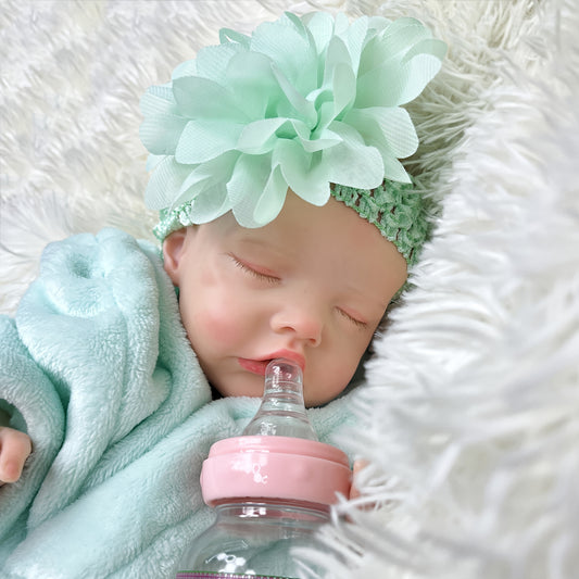 17.72 Inch Whole Soft Silicone Reborn Dolls, Painted Sleeping Realistic Full Body Soft Solid Silicone Reborn Dolls, Christmas Gift