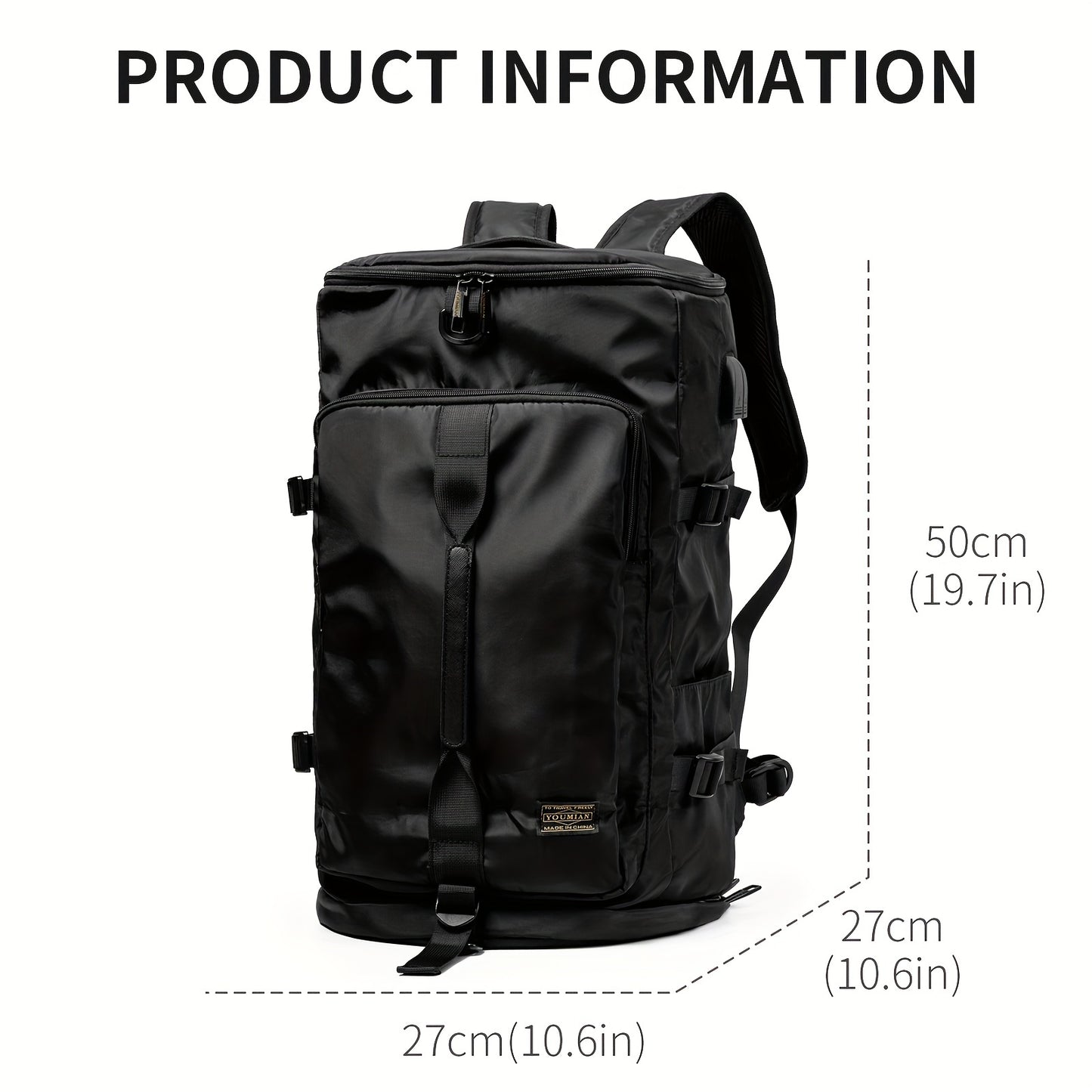 Multifunctional Travel Backpack, Portable Sport Gym Fitness Bag, Lightweight Luggage Bag For Weekend Trip