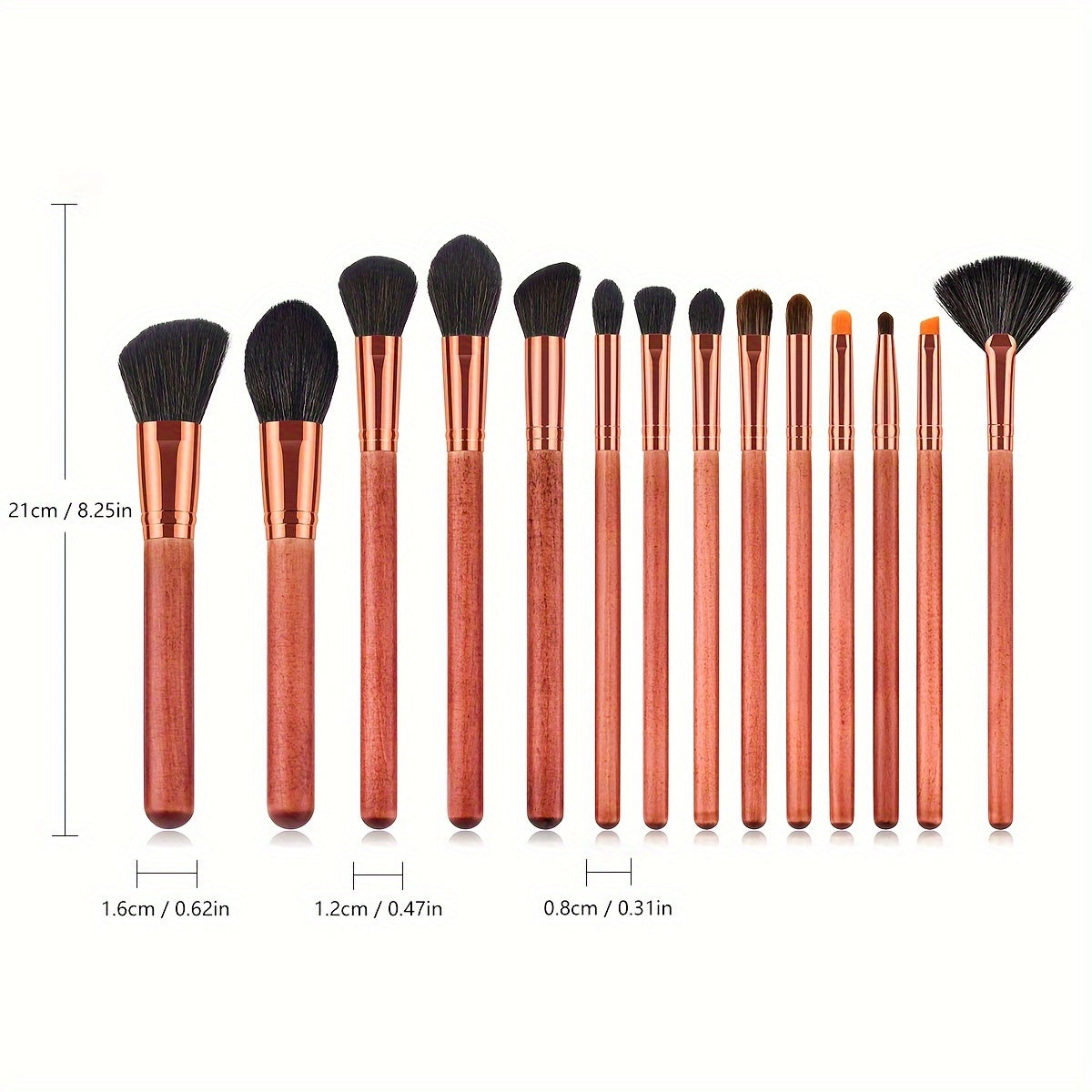 14-teiliges Make-up-Pinsel-Set in Aprikosenrot, Make-up-Pinsel aus superweichem Haar, Concealer-Pinsel, Lidschattenpinsel, professionelles Beauty-Make-up-Tool