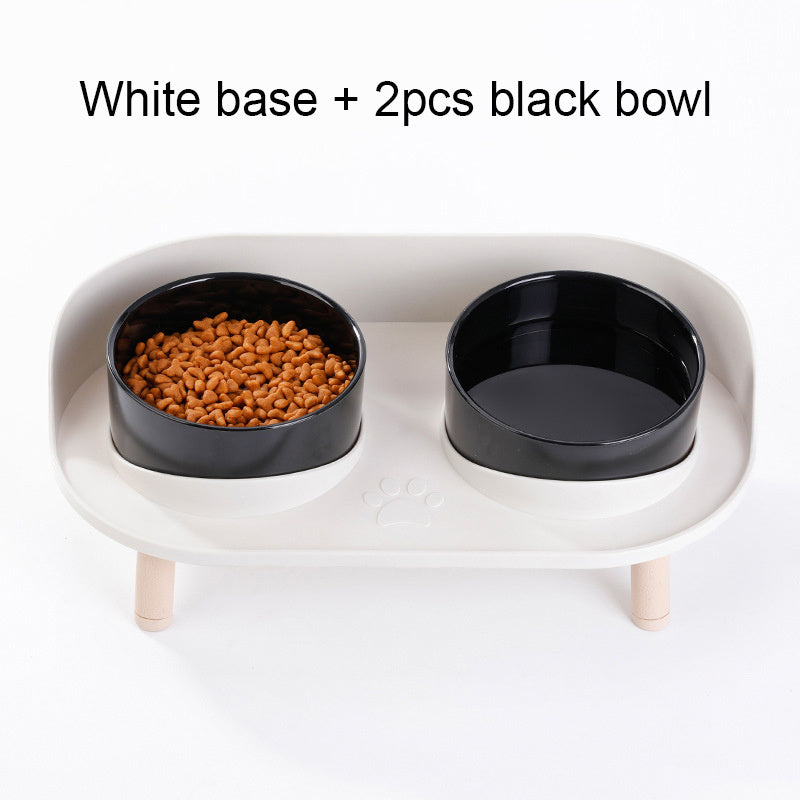 Pet Table Cat Bowl Dog Bowl Pet Double Feeding Bowl Neck Protection Non-Slip Bowl Water Food Feeder