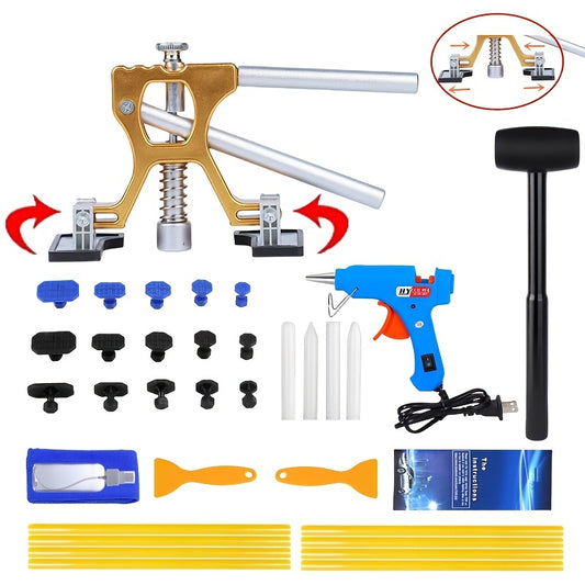 Auto Body Dent Repair Kit, Car Dent Puller With Golden Dent Puller For Auto Body Dent Removal, Minor Dent And Deep Dent Removal