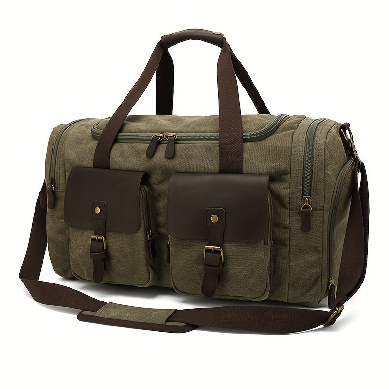 1pc Men's Travel Bag, Luggage Bag Large Capacity Yoga Fitness Bag, Long And Short-distance Travel Canvas Hand Bag