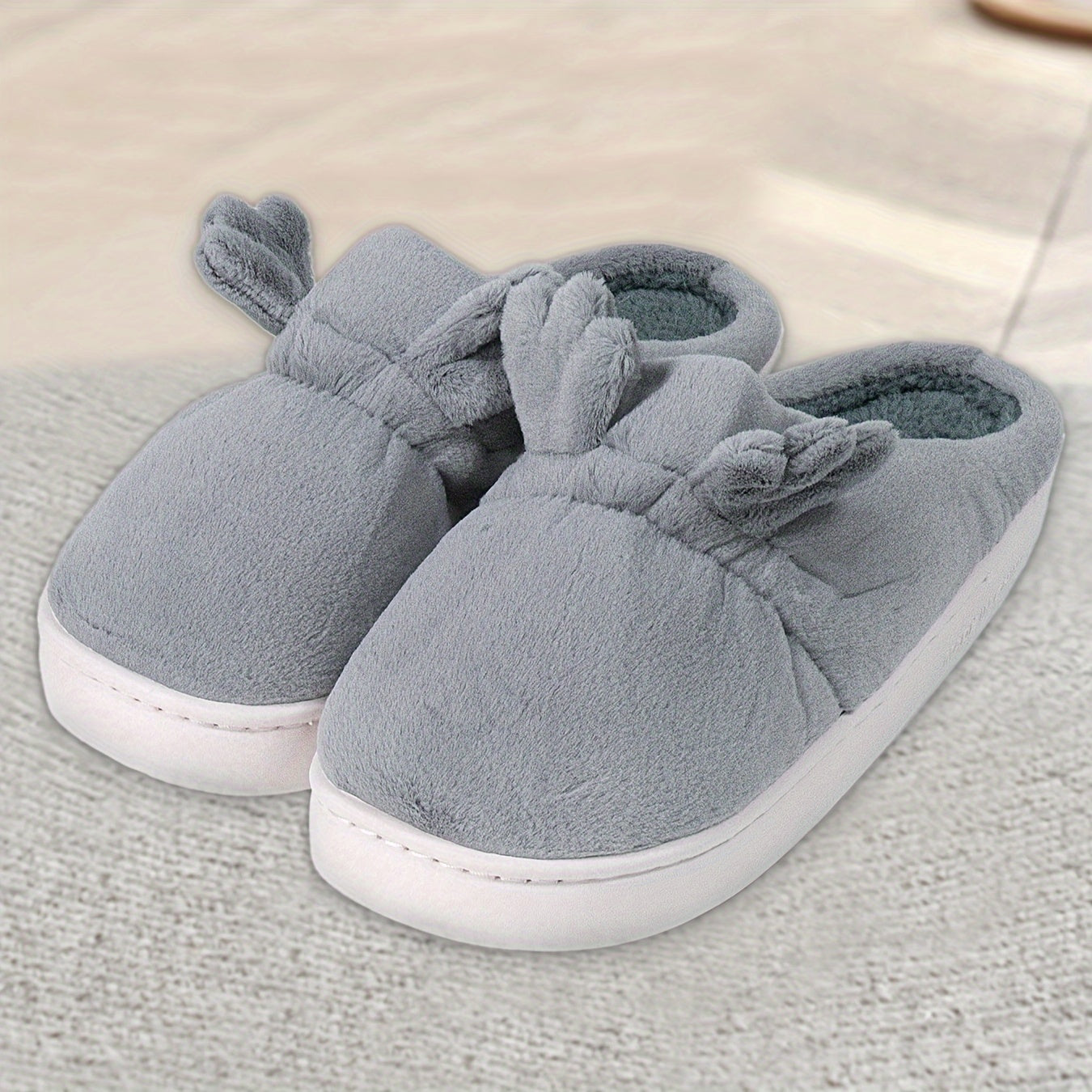 Cute Cartoon Design Slippers, Casual Slip On Plush Lined Shoes, Comfortable Indoor Home Slippers