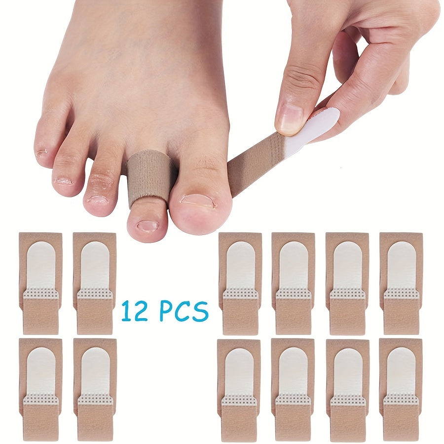 12PCS Reusable Hammer Toe Straightener, Toe Splints Cushions Bandages, For Correcting Crooked & Overlapping Toes Protector