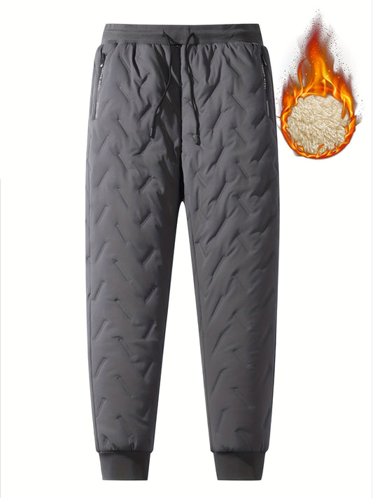 Warm Fleece Joggers, Men's Casual Waist Drawstring Sports Pants Sweatpants For Fall Winter