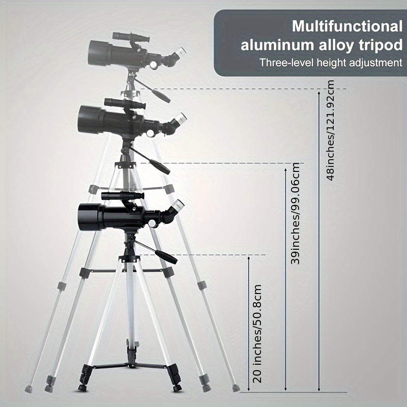 120X Astronomical Telescope For Stargazing Moongazing, 400mm Focal Length 70mm Objective Caliber, HD Imaging For Astronomy Lovers Outdoor Camping Travel Observation