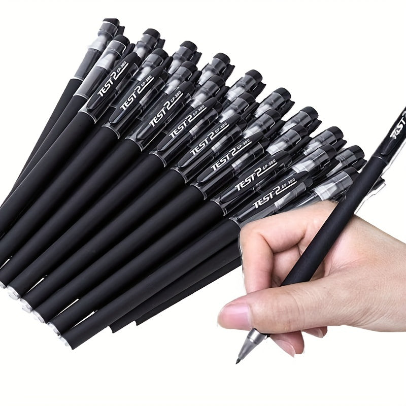 Lot de 20 stylos à encre gel noir mat, stylo à bille à pointe extra fine de 0,5mm, écriture lisse, Super sec, non toxique, stylo à bille design clip de poche, fournitures de papeterie de bureau, stylo de signature stylo gel noir