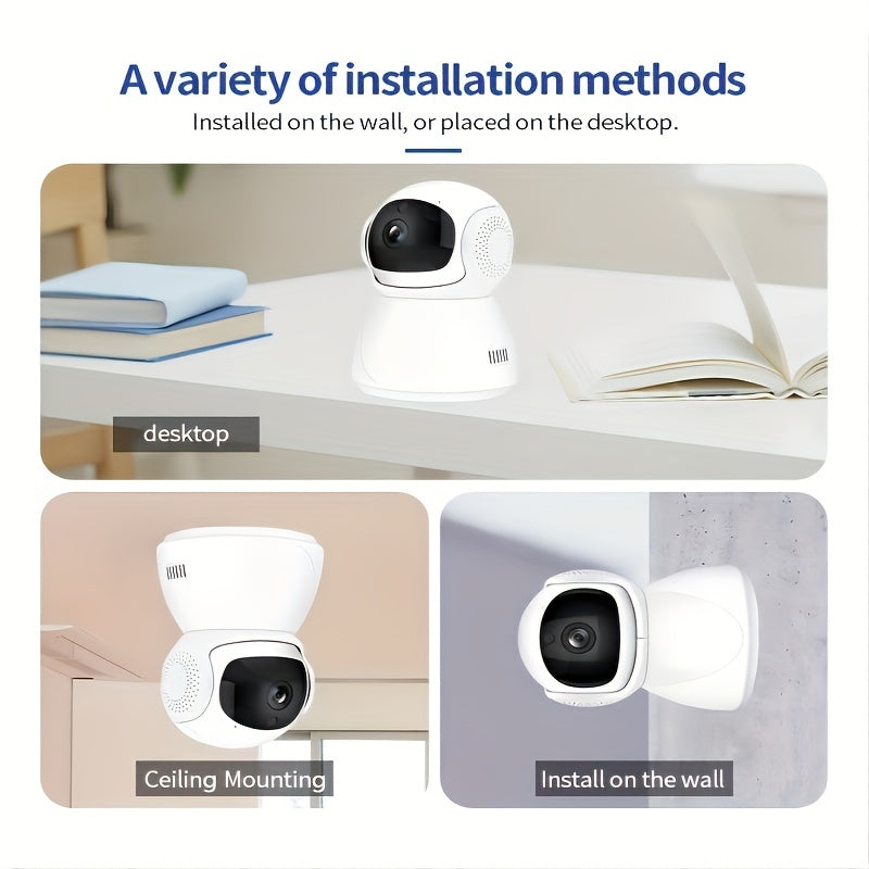 1pc Intelligent 1080P 5Ghz Indoor Camera, Dual Band WiFi, Automatic Tracking Sound Detection, Secure CCTV Video, Monitor Indoor Wireless IP Camera, Halloween Gift, Thanksgiving Gift, Christmas Gift