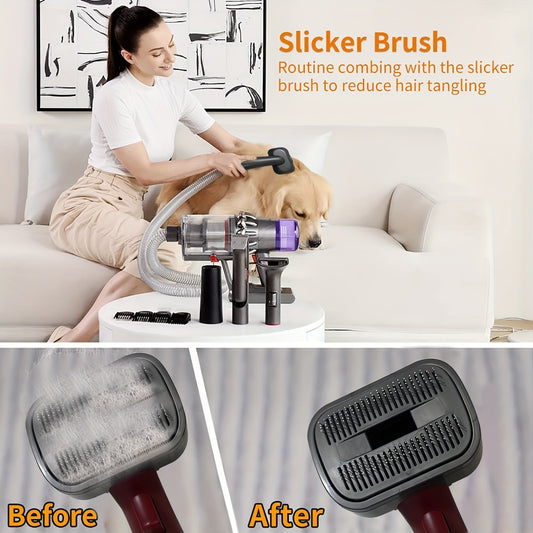 Dog Grooming Brush, Pet Slicker Brush, Pet Shedding Brush Compatible With Dyson V7 V8 V10 V11 V12