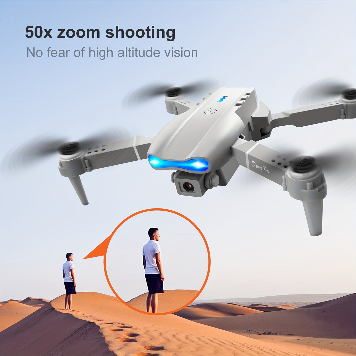 E99 Pro Drone con cámara HD, WiFi FPV HD doble plegable RC Quadcopter Altitude Hold, juguetes de control remoto para principiantes, adolescente cosas regalos para hombres interior y exterior asequible UAV