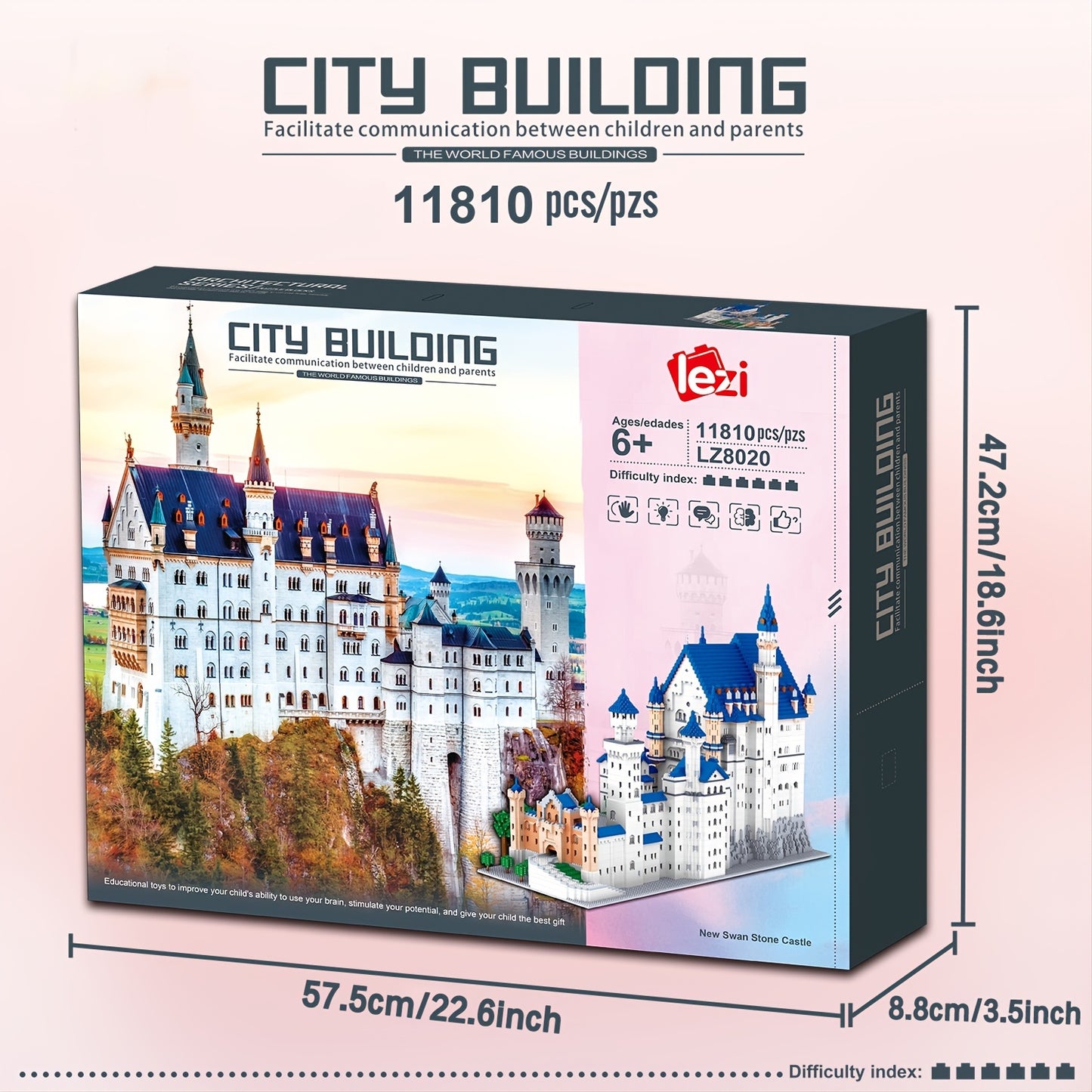 1 Set 11810pcs Castle Model Building Block Toys, Mini Building Blocks Toys, Architectural Model Toys, Educational Toy