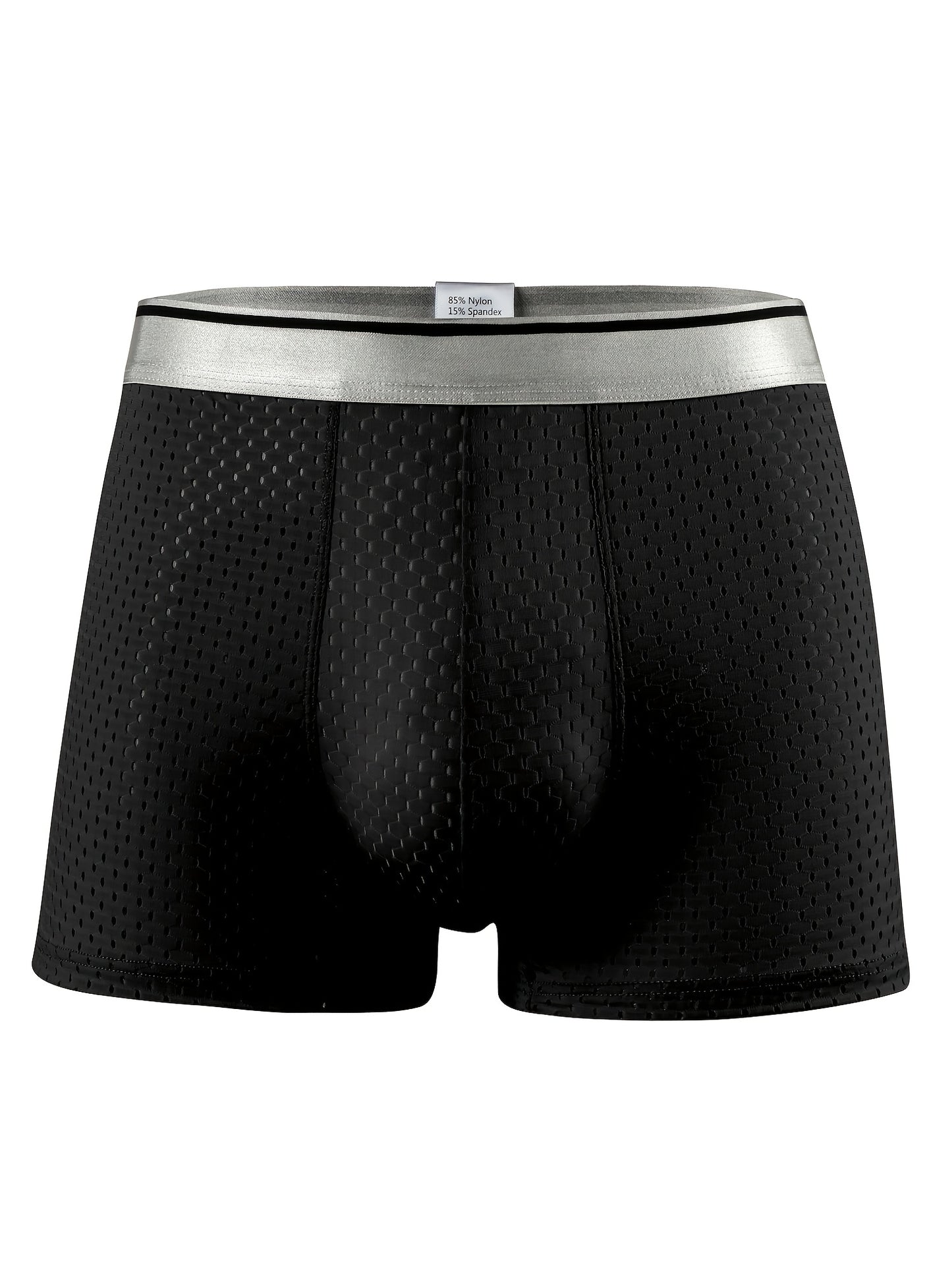 3pcs\u002Fset Men's Cool Ice Silk Boxer Briefs, Extended Size Summer Underwear For Men