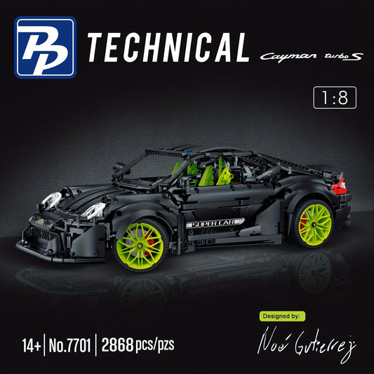 2868 peças 1:8 blocos de construção de carro, brinquedos de tijolos de supercarro, presente para crianças, decoração de brinquedo modelo, Natal \u002FHalloween\u002FPresente de Ação de Graças