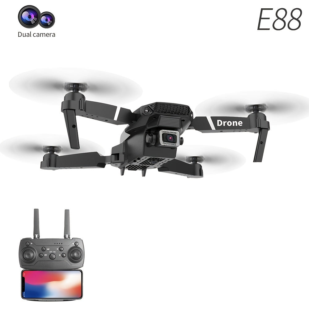 E88Pro Drone HD Dual Camera Single Battery One Key Return WIFI Connection Aerial Photography UAV Optical Flow Height Quadcopter Remote Control Drone Christmas Halloween Thanksgiving Gift