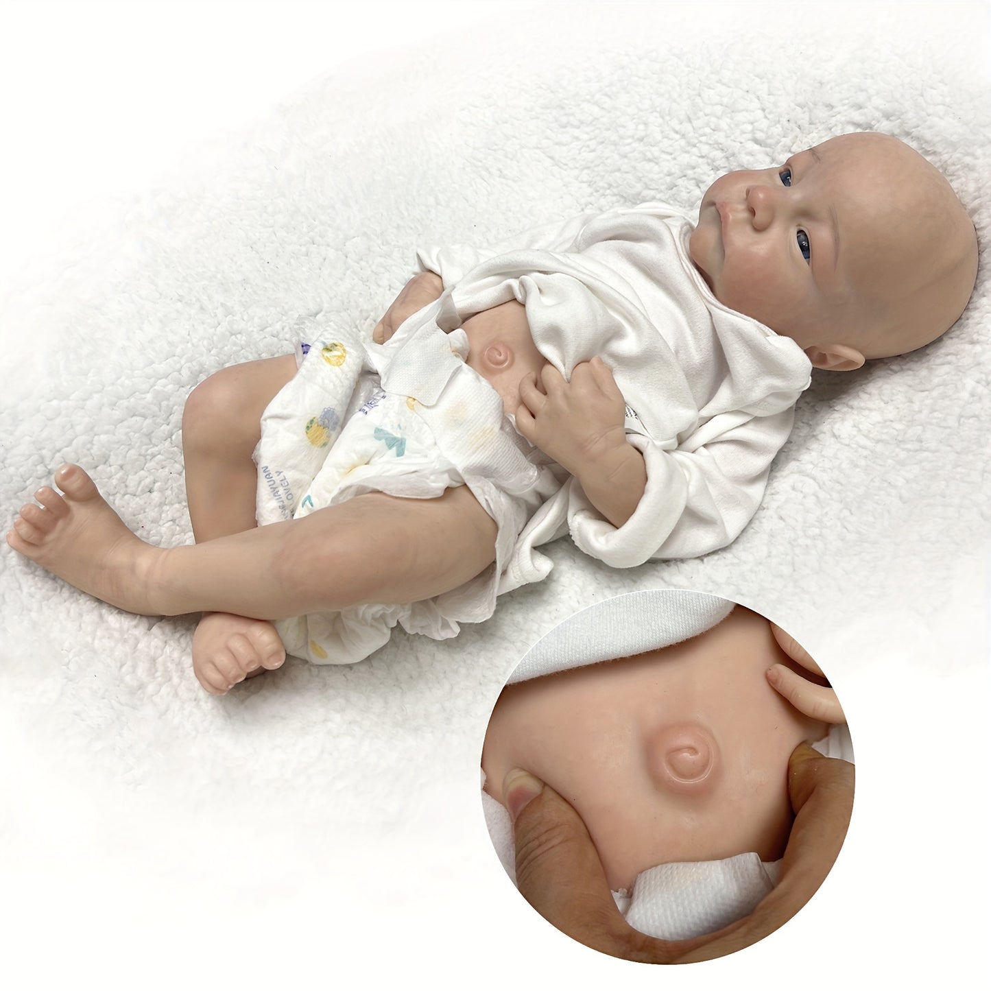 17.72inch Soft Silicone Reborn Baby Dolls - Sleeping Boy & Awake Girl - Perfect Family Gift! , Halloween\u002FThanksgiving Day\u002FChristmas gift