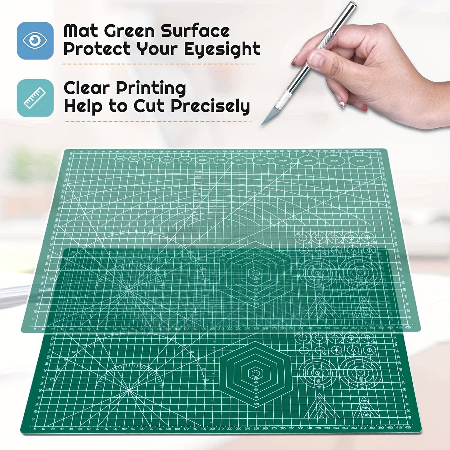 1pc A3 Self Healing Sewing Mat,  Rotary Cutting Mat Double Sided 5-Ply Craft Cutting Board For Sewing Crafts Hobby Fabric Precision Scrapbooking Project