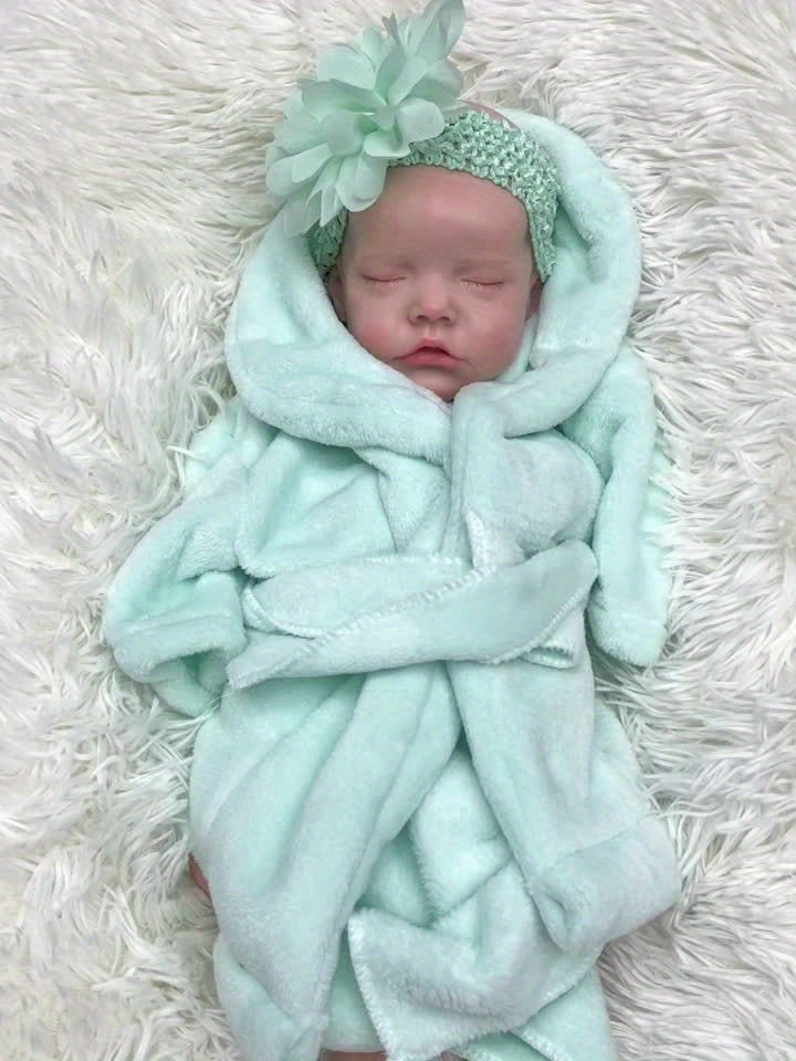 17.72 Inch Whole Soft Silicone Reborn Dolls, Painted Sleeping Realistic Full Body Soft Solid Silicone Reborn Dolls, Christmas Gift