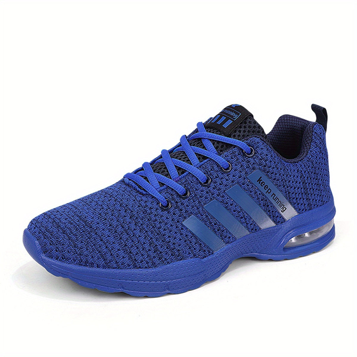 Men's Lace-up Sneakers With Air Cushion - Striped Athletic Shoes - Wear-resistant And Breathable - Running Basketball Workout Gym