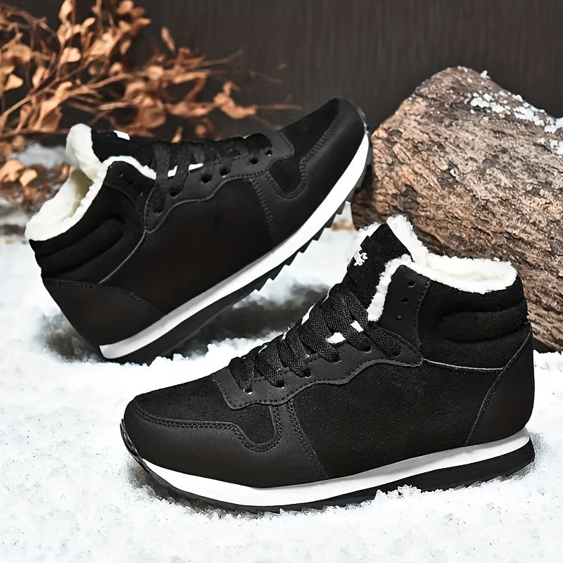 Men's Snow Boots, Warm Plush Lining Hiking Shoes For Outdoor, Fall\u002FWinter