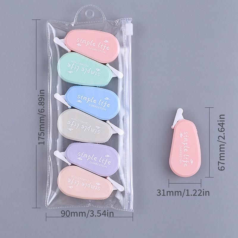 6pcs Multi-color Correction Tape - Perfect For All Your Writing Corrections!