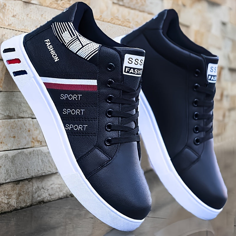 Men's Skate Shoes With Good Grip, Breathable Lace-up Sneakers