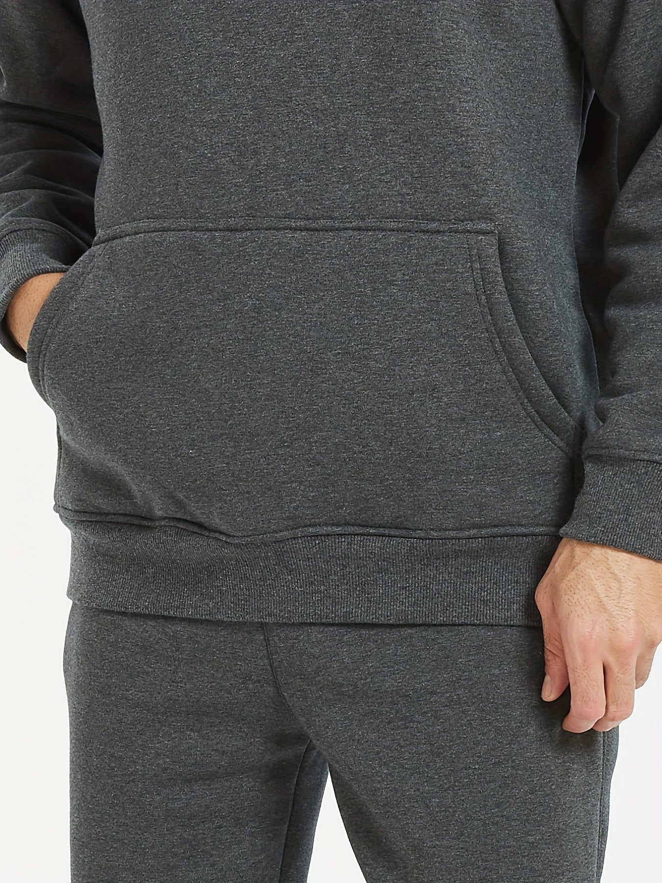 Hommes Casual Élégant Solide Sweat À Capuche, Manches Longues Tees Pour Le Printemps \ u002Automne, Vêtements Pour Hommes, Plus La Taille