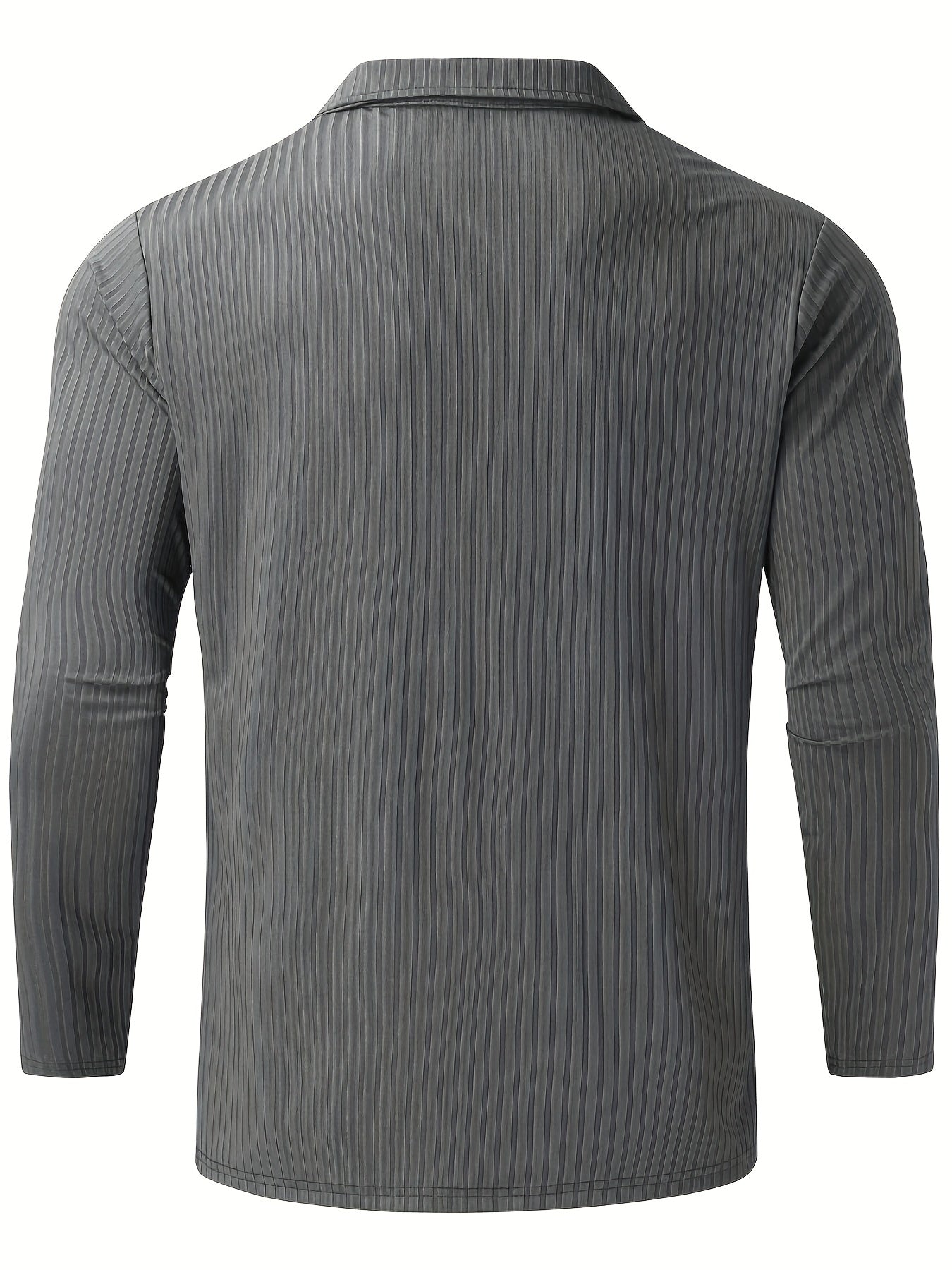 Hommes Casual manches longues Zip Up Shirts, revers col Tops Pulls, des vêtements pour hommes pour le printemps automne