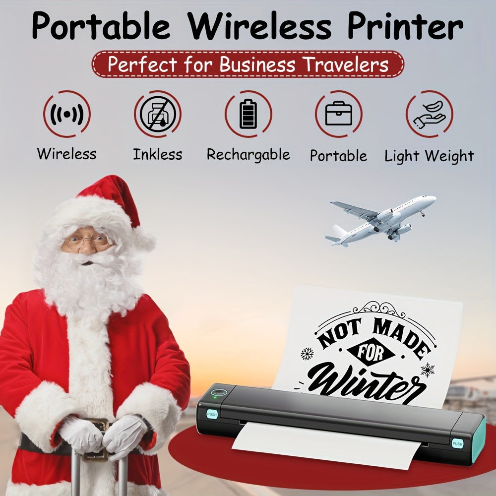 M08F Wireless Portable Printer, Thermal Mobile Printer Support 8.27\