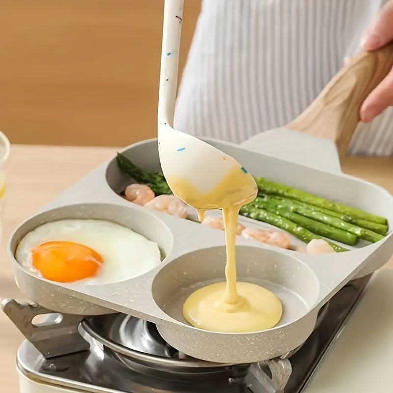 1 Pc Household Four-hole Frying Pan Kitchen Pan Non-stick Pan Breakfast Egg Hamburger Small Frying Pan Steak Pot