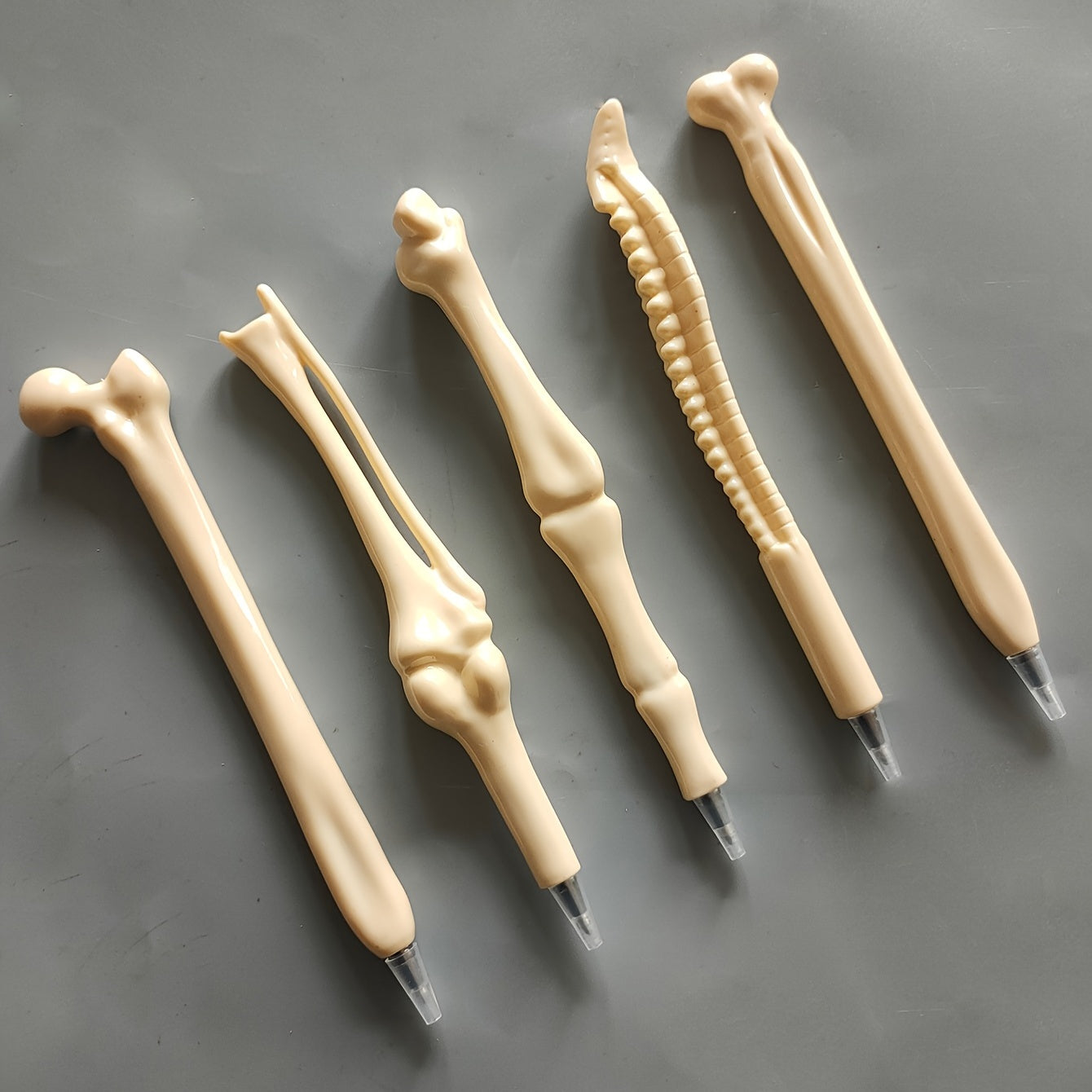 5pcs Creative Novelty Bone-Shaped Ballpoint Pens - Perfect Gift For Nurses, Doctors, And Office Supplies!