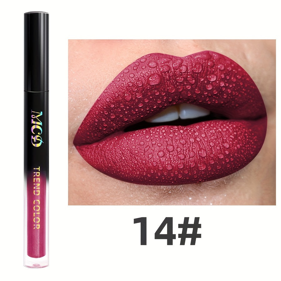 Non-Stick Long Lasting Lip Glaze Non Stick Cup Dark Color Waterproof Non Smudge Color Rendering Lip Mud