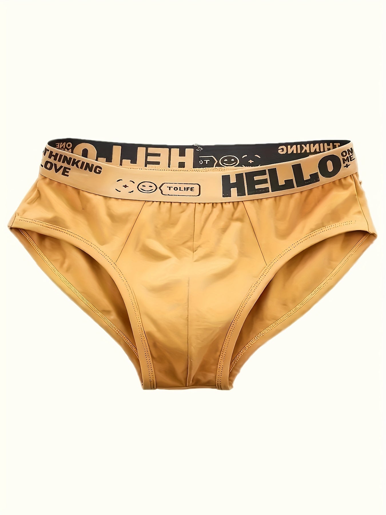 10pcs Men's Fashion 'HELLO Print Cool Briefs For Summer, Bikini, Sexy Comfortable Underwear