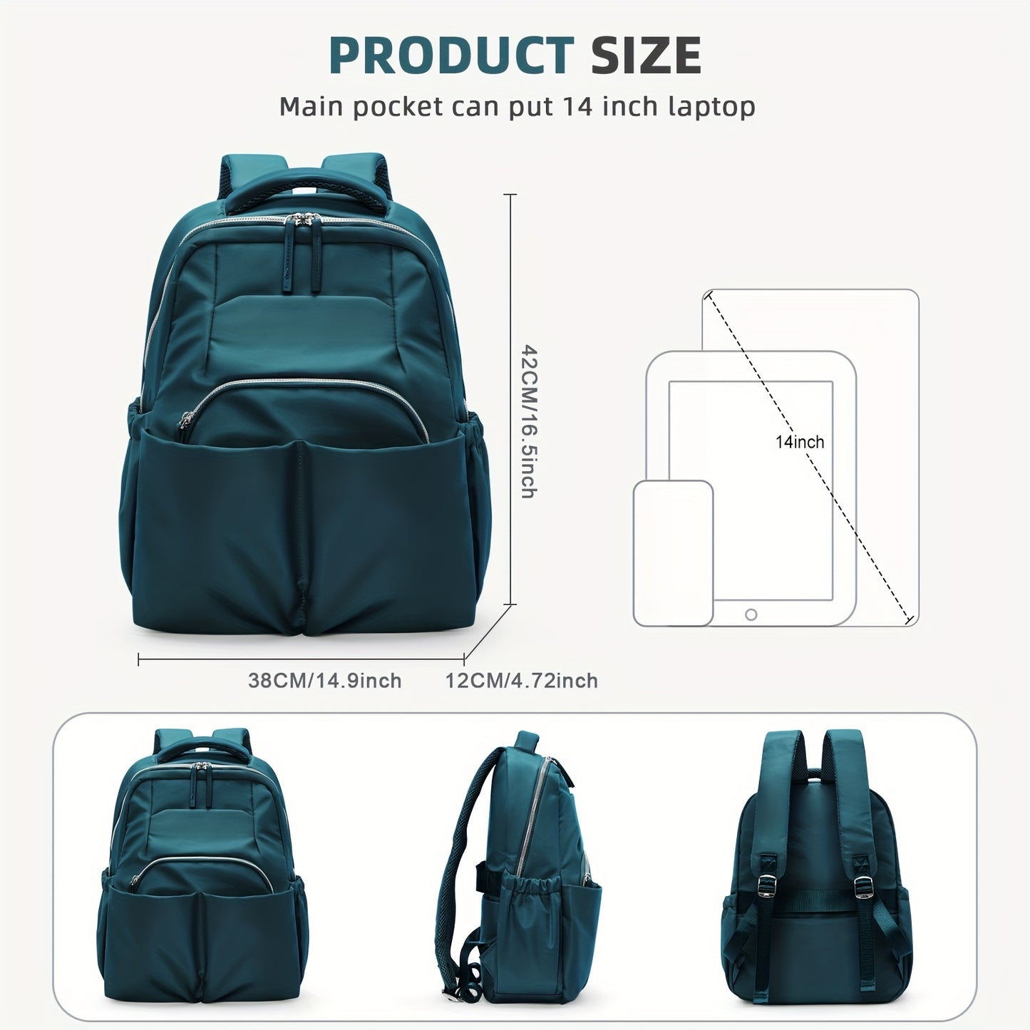 Mochila escolar formal simples e moderna, mochila Sue diária versátil, bolsa de bagagem minimalista para viagens